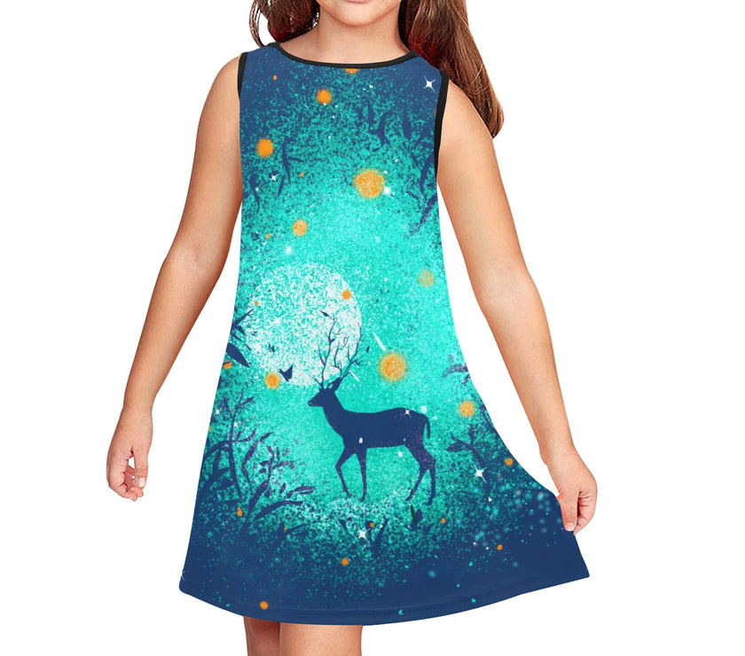 Girls' Sleeveless Deer Dress