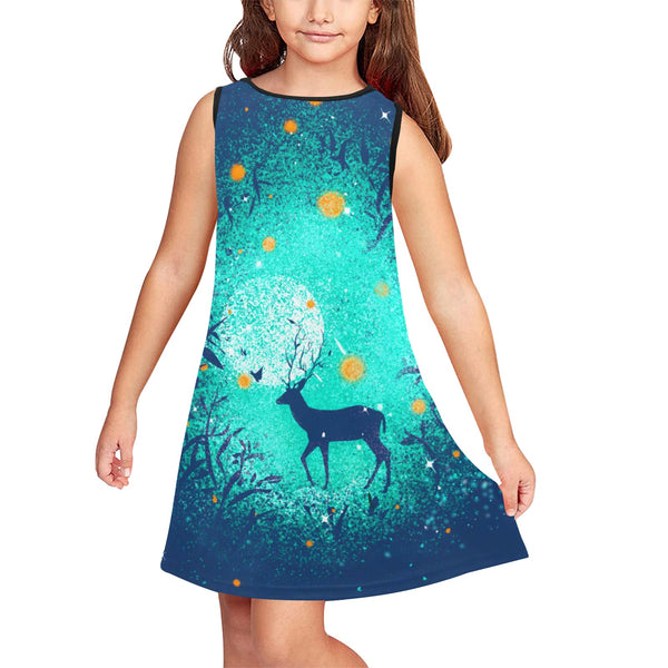 Girls' Sleeveless Deer Dress