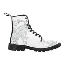 Women's Lace Up Canvas Boots dragon print