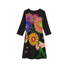 Girls'  Flower Long Sleeve Dress