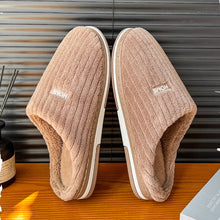 Solid Color Simple Cotton Slippers Winter Non - slip Home Warm Plush Slippers Household Indoor Couple Women's House Shoes - Limited time Finds