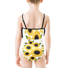 Kids' Spaghetti Strap Ruffle Swimsuit sunflowers