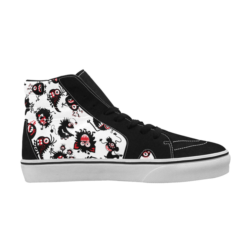 Women's Monster Print High Top Canvas Shoes - Limited time Finds