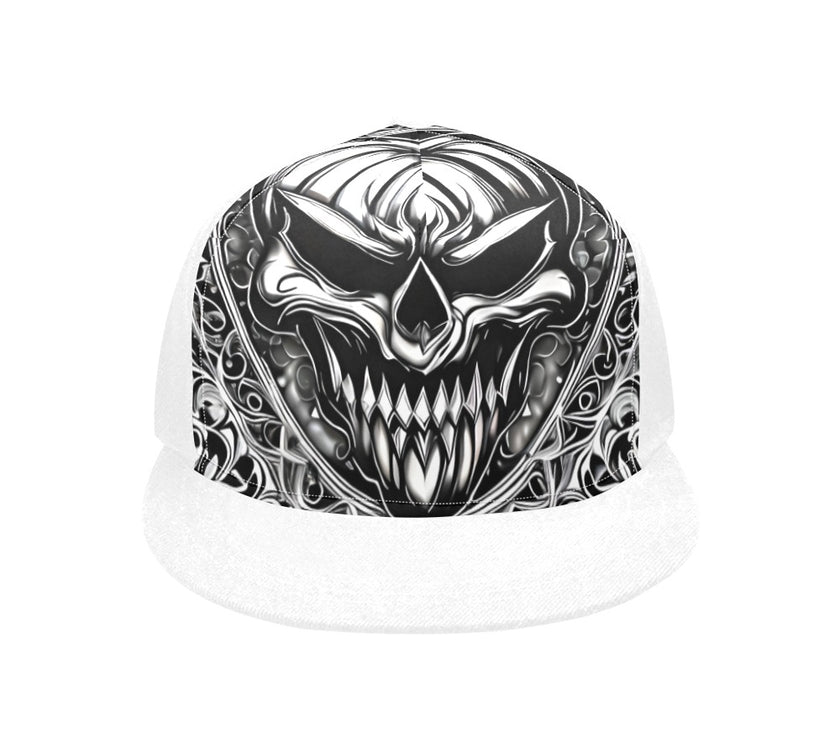 Snapback Hat Black/White Skull Face - Limited time Finds