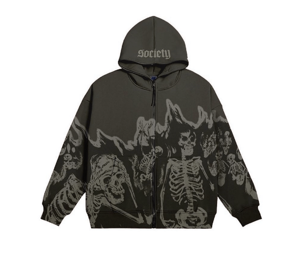 Streetwear Skull Print Men's Hoodies - Limited time Finds