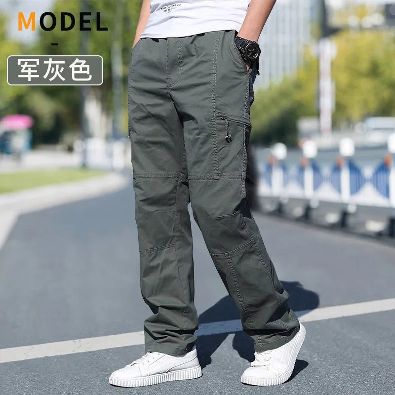 Men's Loose Straight Cargo Pants - Solid Grey - Limited time Finds