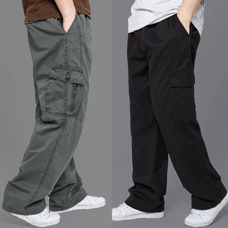 Men's Loose Straight Cargo Pants - Solid Grey - Limited time Finds