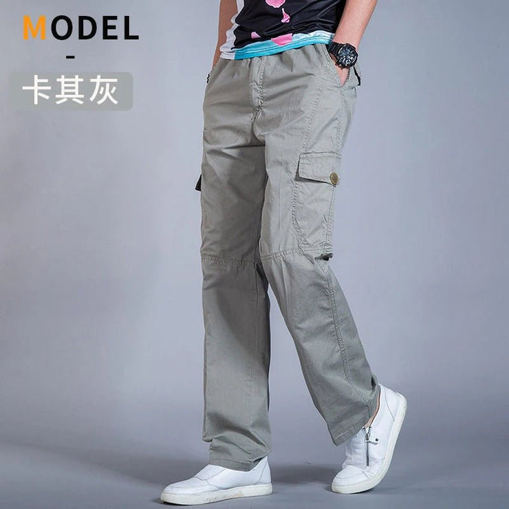 Men's Loose Straight Cargo Pants - Solid Grey - Limited time Finds