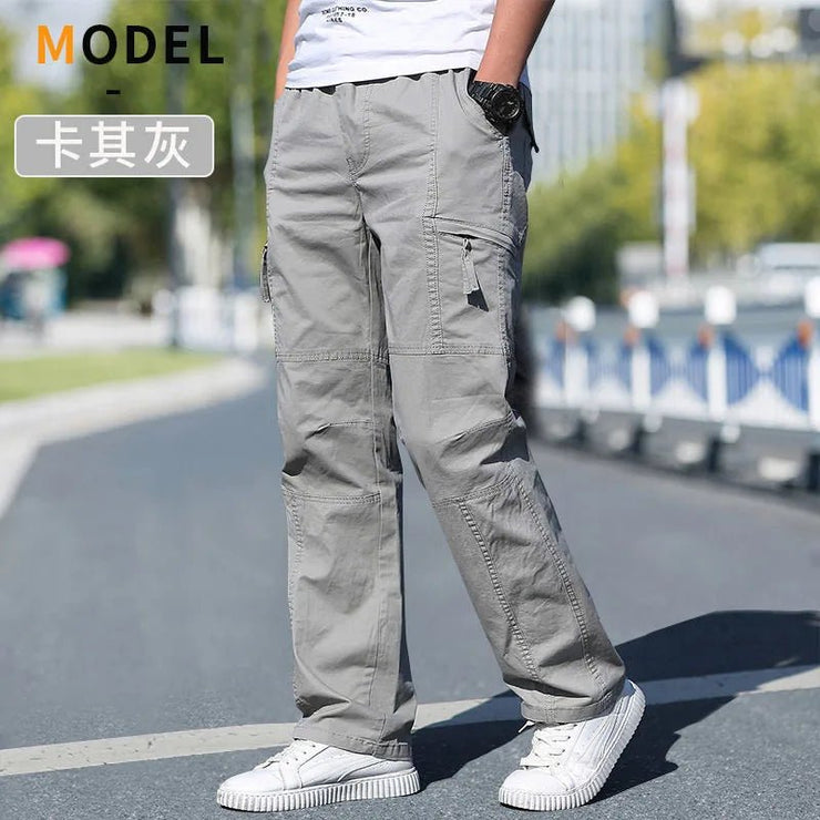 Men's Loose Straight Cargo Pants - Solid Grey - Limited time Finds