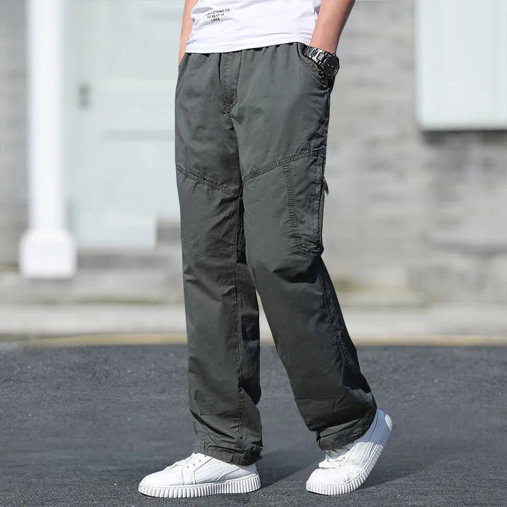 Men's Loose Straight Cargo Pants - Solid Grey - Limited time Finds