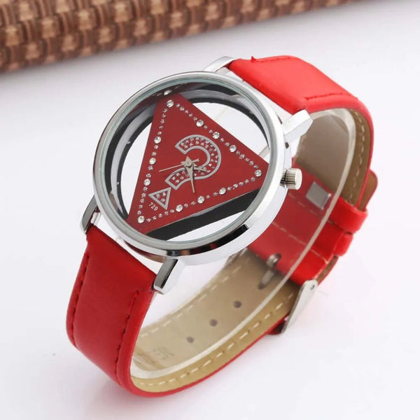 Womage Women Watches Ladies Watches Fashion Triangle Watches Women Transparent Watches Quartz Wristwatches Leather reloj mujer - Limited time Finds