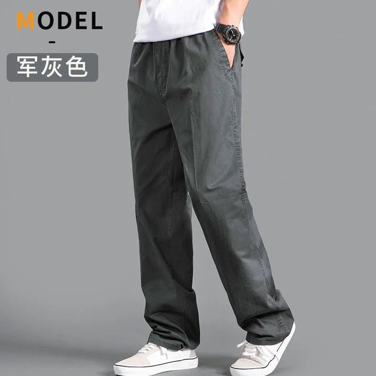 Men's Loose Straight Cargo Pants - Solid Grey - Limited time Finds