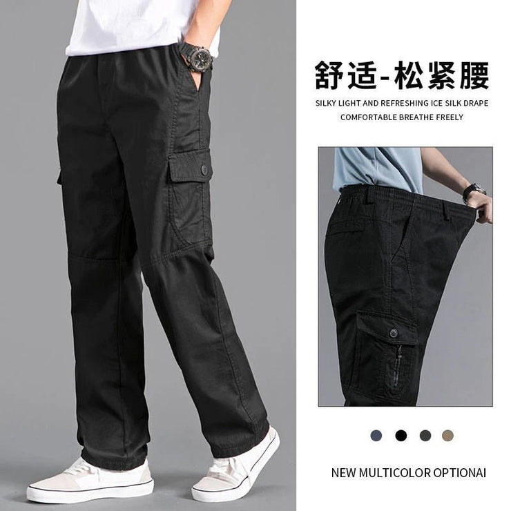 Men's Loose Straight Cargo Pants - Solid Grey - Limited time Finds