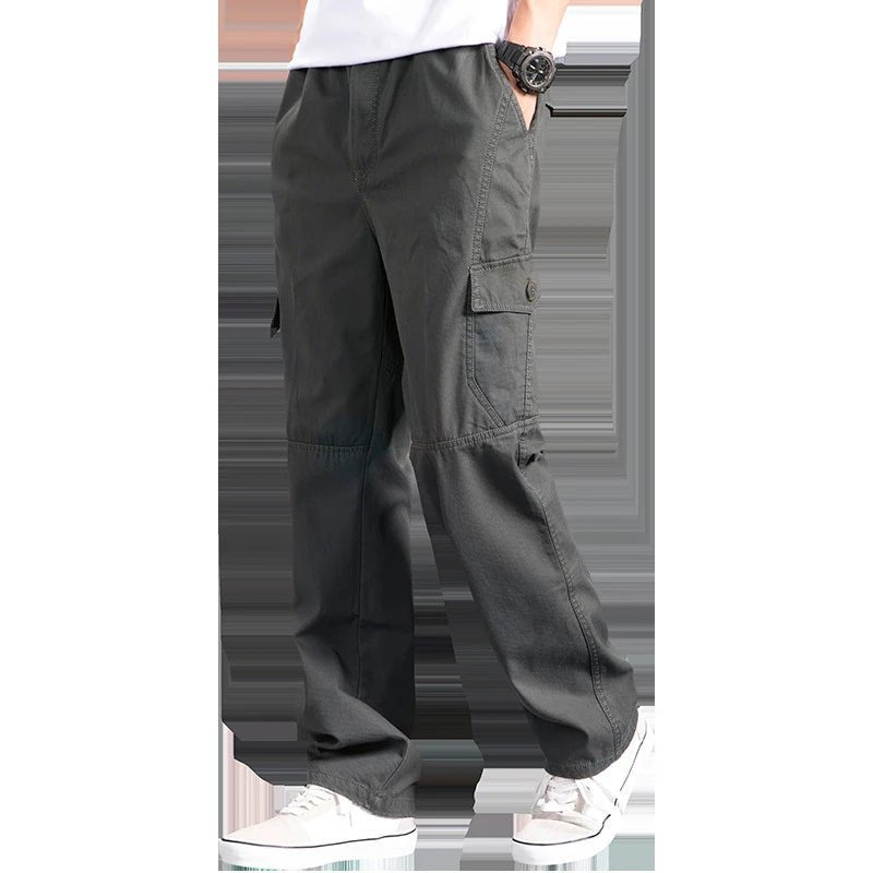 Men's Loose Straight Cargo Pants - Solid Grey - Limited time Finds