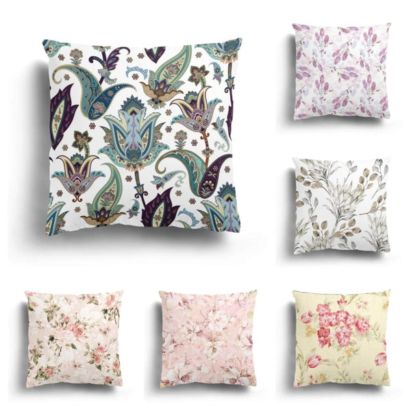 Small fresh flower series pillows, customizable patterns, living room sofa cushions, cushions, pillowcases, square pillows - Limited time Finds