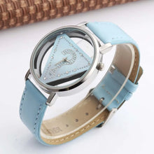 Womage Women Watches Ladies Watches Fashion Triangle Watches Women Transparent Watches Quartz Wristwatches Leather reloj mujer - Limited time Finds