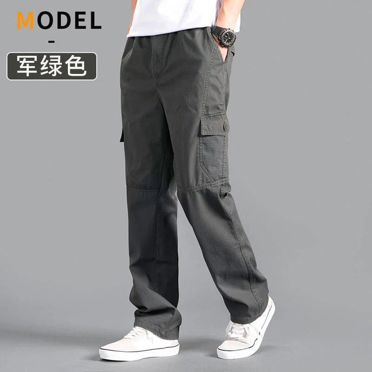 Men's Loose Straight Cargo Pants - Solid Grey - Limited time Finds