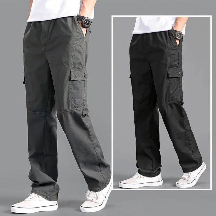 Men's Loose Straight Cargo Pants - Solid Grey - Limited time Finds