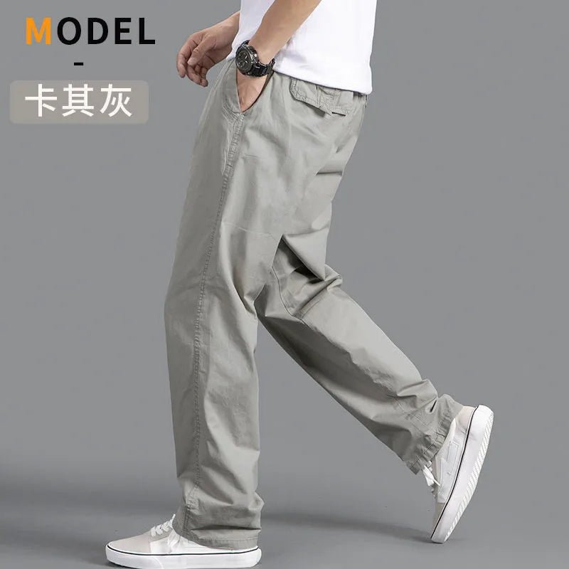 Men's Loose Straight Cargo Pants - Solid Grey - Limited time Finds