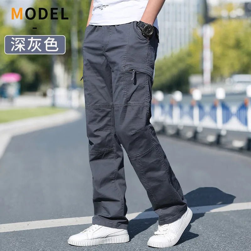 Men's Loose Straight Cargo Pants - Solid Grey - Limited time Finds