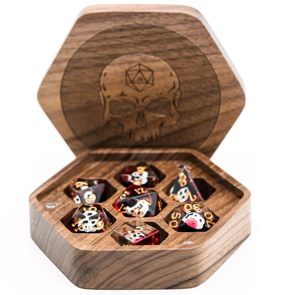 Wooden Dice Case, Storage Box, for 16mm D&D Dice, High Quality Dice Holder, Wooden Chest with Magnetic Lid, For Tabletop Games - Limited time Finds