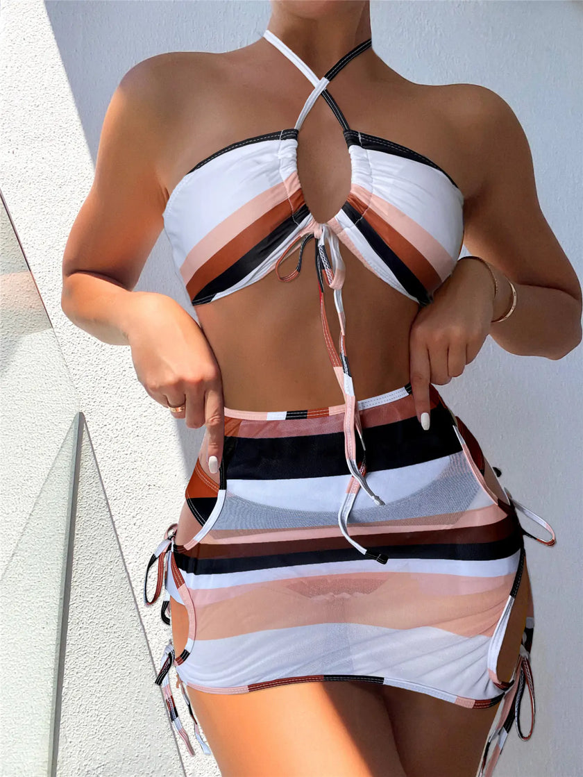 Striped String Swimsuit - Limited time Finds