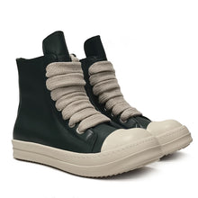 High - top Leather Shoes Men's Sneakers Sports Casual Women's Leather Short Boots Couple's Large Size Shoes - Limited time Finds