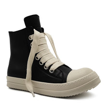 High - top Leather Shoes Men's Sneakers Sports Casual Women's Leather Short Boots Couple's Large Size Shoes - Limited time Finds