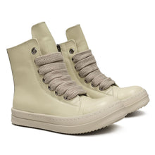 High - top Leather Shoes Men's Sneakers Sports Casual Women's Leather Short Boots Couple's Large Size Shoes - Limited time Finds