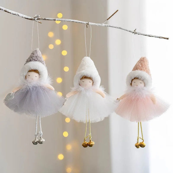 White Angel Doll Christmas Tree Pendant Christmas Car Ornaments Home Decore XMAS Party Wedding Decorations Kids Gift Navidad - Limited time Finds