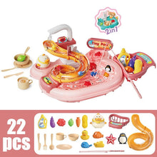 Children Puzzle Pretend Play Toys Dishwashing Basin Toys Gift Kitchen Interactive Toys 2 - in - 1 Slide Fishing Montessori Toys - Limited time Finds