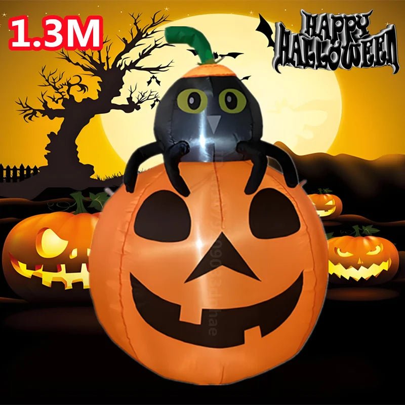 Large Halloween Inflatable Cat & Pumpkin with LED Lights - Limited time Finds