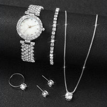 6PCS/Set Fashion Rhinestone Women Watches Female Steel Band Bracelet Quartz Watches Jewelry Set（Without Box） - Limited time Finds