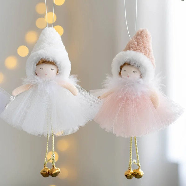 White Angel Doll Christmas Tree Pendant Christmas Car Ornaments Home Decore XMAS Party Wedding Decorations Kids Gift Navidad - Limited time Finds