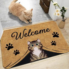 1Pc Cat Pattern Welcome Mat Dirt Resistant Indoor Outdoor Floor Rug Washable Home Decore Carpet Bedroom Bathroom Kitchen Balcony - Limited time Finds