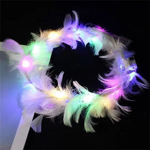 LED Feather Wreath Crown Headband Light Up Feather Headband Luminous Headdress Perfect for Parties & Festivals - Limited time Finds