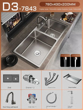 Luxury Stainless Steel Kitchen Sink Vegetable Wash Basin for Home Fixture with Kitchen Faucet Drain Accessories Kitchen Sink - Limited time Finds