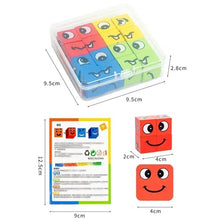 Puzzle Building Blocks Montessori Cube Children's Face Changing Expressions Building Blocks Tabletop Games Toys - Limited time Finds