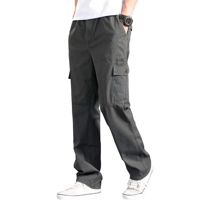 Men's Loose Straight Cargo Pants - Solid Grey - Limited time Finds