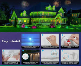 Home Background Lighting Permanent Outdoor Lights Smart RGBIC Eaves LED Lights Festival Flashing Lighting Fairy String - Limited time Finds