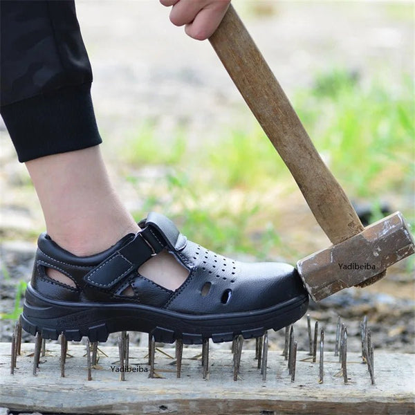 Summer Work Shoes Men Safety Shoes Male Anti - Smash Men Work Sandals Sneakers Indestructible Shoes Breathable Safety Work Boots - Limited time Finds