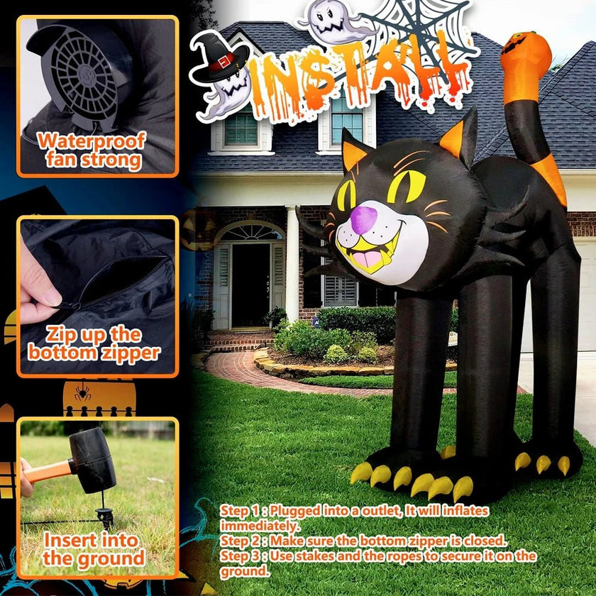 Halloween Black Cat Inflatable Decor - Limited time Finds