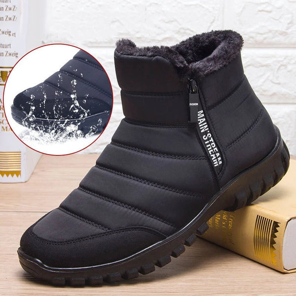 Men's Boots Snow Fur Man Shoes Cotton Shoes Keep Warm Boots Male Platform Sneakers Winter Men's Comfortable Work Shoes Footwear - Limited time Finds