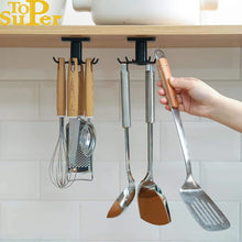 6 Hooks Kitchen Rack Kitchen Organizer Home Accessories 360 Degrees Rotating Cabinet Hanger Utensils For Kitchen Convenience - Limited time Finds