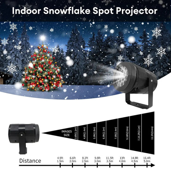 EU LED Projector Night Light Snowflake Projector Outdoor Lamp 360° Rotating For Car Home Christmas Festivals Party Decoration - Limited time Finds