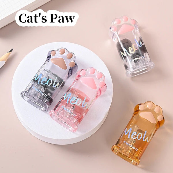 Aesthetic kawaii pretty Stationery for school useful office supplies School supplies Cat's Paw pencil sharpener cute things - Limited time Finds