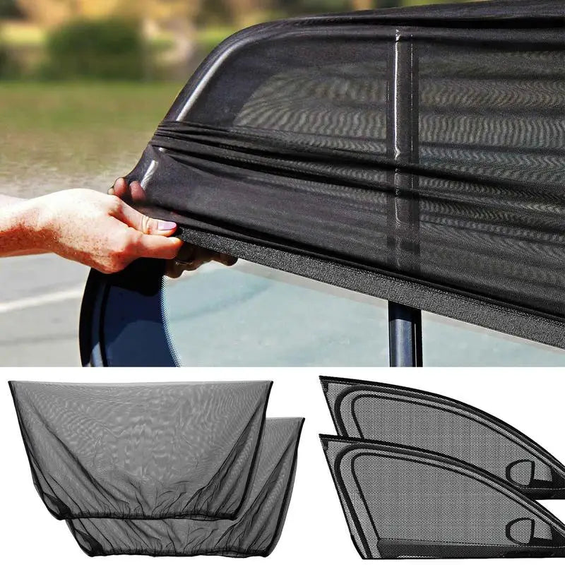 Car Sunshade Curtains Universal Side Window Shades SUV Curtains Protection Repellent Mosquito Mesh Net Sunshade Auto Accessories - Limited time Finds