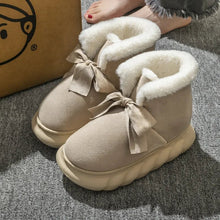 2024 New Winter Warm Slippers Women Home Floor Shoes Soft Plush Lace - up Female Indoor Street Snow Boots Girls Platform Footwear - Limited time Finds