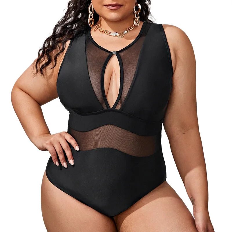 2022 Black Push Up Swimsuit One Piece Large Size Swimwear Women One-piece Suits Beachwear Summer Mesh Bathing Suit Female 4XL - Limited time Finds