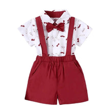 0 - 24 Months Baby Boys Costumes Short Sleeve Bodysuit with Bow + Suspender Pants Fashion Parties Festivals Gentleman Clothing - Limited time Finds